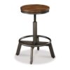 Jin Swivel Counter Height Stool Set of 2, Dining Adjustable, Brown