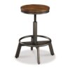 Jin Swivel Counter Height Stool Set of 2, Dining Adjustable, Brown