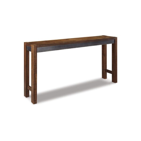 Jin Counter Height 72 Inch Long Slim Table, Distressed Brown Wood