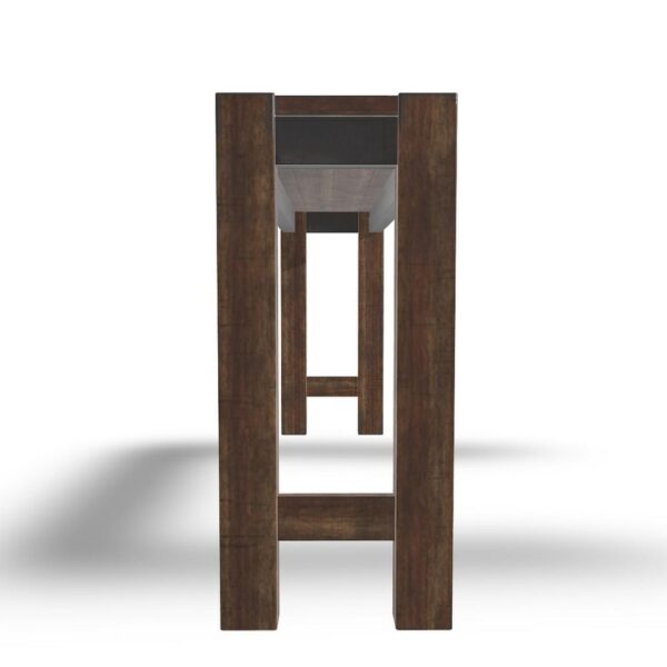 Jin Counter Height 72 Inch Long Slim Table, Distressed Brown Wood