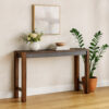 Jin Counter Height 72 Inch Long Slim Table, Distressed Brown Wood
