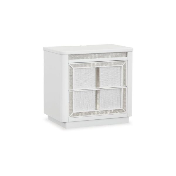 15022026699219e2630a9.jpeg Canaal Nightstand, 2 Drawer, White Solid Wood, 28 Inch, LED Light