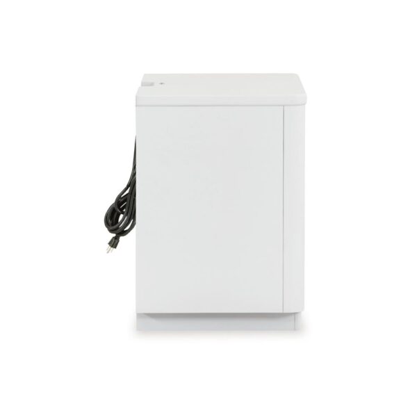 15022026699219e7db328.jpeg Canaal Nightstand, 2 Drawer, White Solid Wood, 28 Inch, LED Light