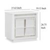 15022026699219e97ac67.jpeg Canaal Nightstand, 2 Drawer, White Solid Wood, 28 Inch, LED Light