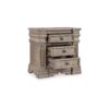 Blaie Nightstand, 3 Drawer, 29 inch, Taupe Brown Solid Hardwood Finish