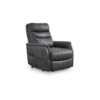 Barrett Power Lift Recliner Chair, Dark Gray Faux Leather, Pillow Back