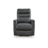 Barrett Power Lift Recliner Chair, Dark Gray Faux Leather, Pillow Back