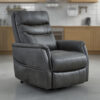 Barrett Power Lift Recliner Chair, Dark Gray Faux Leather, Pillow Back