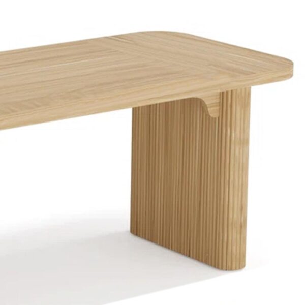 Executive Desk, 62 Inch Light Brown Top, Fluted Double Pedestal Base