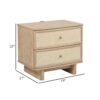 1502202669921a2e8d965.jpeg Lno Nightstand, 2 Cane Accent Drawers w Brass Knobs, USB, Oak Beige