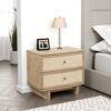 1502202669921a304e69e.jpeg Lno Nightstand, 2 Cane Accent Drawers w Brass Knobs, USB, Oak Beige