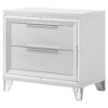 1502202669921a4e1cb8d.jpeg Mory Nightstand, 2 Drawers, Embossed Herringbone Pattern White, Chrome