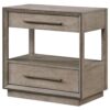 1502202669921a5982390.jpeg Lyni Nightstand, 2 Storage Drawers, Open Shelf, Washed Oak Brown