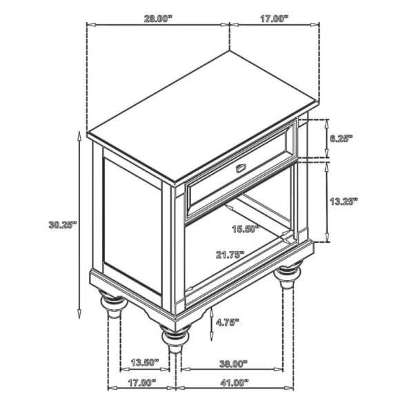 1502202669921a750a476.jpeg Meon Nightstand w Drawer and Open Cubby Shelf, Dark Oak Brown Wood