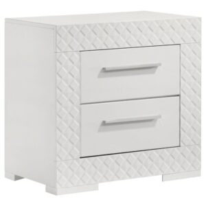 1502202669921a90de6f6.jpeg Ivon Nightstand, 2 Drawers, 26 Inch Modern Glossy White Solid Hardwood
