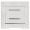 Ivon Nightstand, 2 Drawers, 26 Inch Modern Glossy White Solid Hardwood