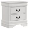 Nim Nightstand, 2 Storage Drawers, 24 Inch, Classic White Molded Trim