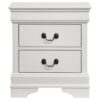 Nim Nightstand, 2 Storage Drawers, 24 Inch, Classic White Molded Trim