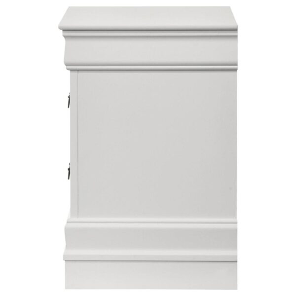Nim Nightstand, 2 Storage Drawers, 24 Inch, Classic White Molded Trim