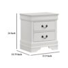 Nim Nightstand, 2 Storage Drawers, 24 Inch, Classic White Molded Trim