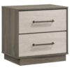 1502202669921adcc2e3a.jpeg Fene Nightstand, 2 Storage Drawers with Nickel Handles, 24 Inch Gray