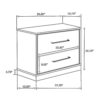 1502202669921ae40c4c9.jpeg Fene Nightstand, 2 Storage Drawers with Nickel Handles, 24 Inch Gray