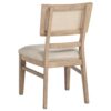 Lno Dining Side Chair Set of 2, Radio Cane Woven Back, Beige Wood