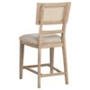 Lno Counter Dining Side Chair Set of 2, Rattan Woven Back, Beige Wood