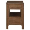 Rie Nightstand w 2 Drawers and Lower Shelf, Walnut Brown Poplar Wood