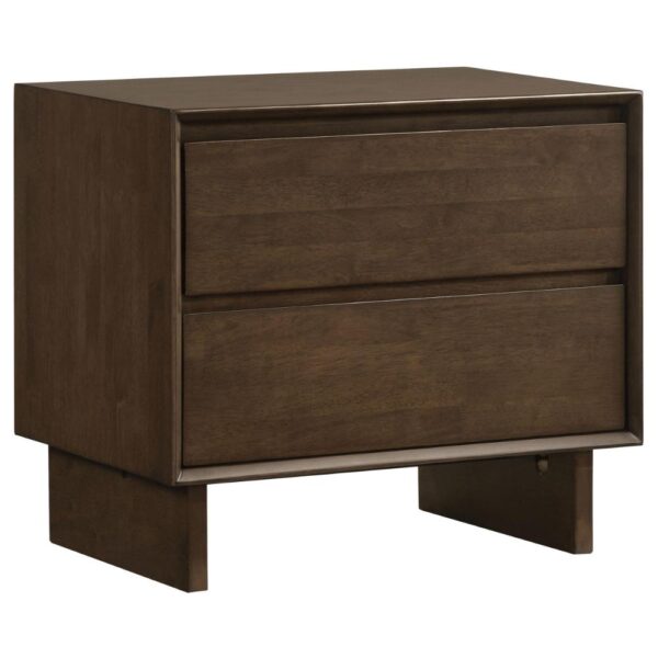 1502202669921b17d927b.jpeg Genu Nightstand, 2 Drawers w Fingertip Handles, Warm Walnut Brown
