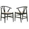 1502202669921b56886ba.jpeg Ellie Wishbone Dining Chair Set of 2, Beige Fabric, Black Hardwood