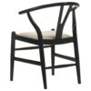 1502202669921b5c52720.jpeg Ellie Wishbone Dining Chair Set of 2, Beige Fabric, Black Hardwood