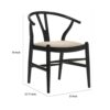1502202669921b6207fb1.jpeg Ellie Wishbone Dining Chair Set of 2, Beige Fabric, Black Hardwood