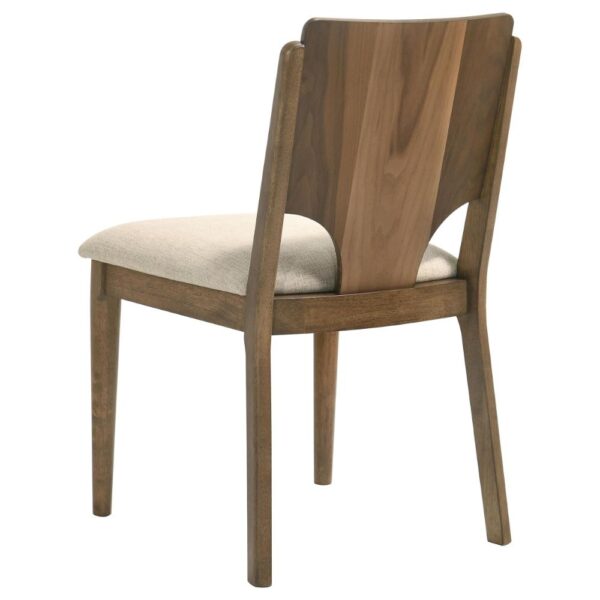 1502202669921b6d7ae45.jpeg Billie Dining Chair Set of 2, Beige Fabric Seat, Brown Hardwood Frame