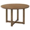 Billie Dining Table, Brown Wood Frame, Cross Legs, Round 46 Inch