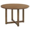 Billie Dining Table, Brown Wood Frame, Cross Legs, Round 46 Inch