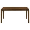 Montena Dining Table, Dark Brown Hardwood, Rectangular 59 Inch Top