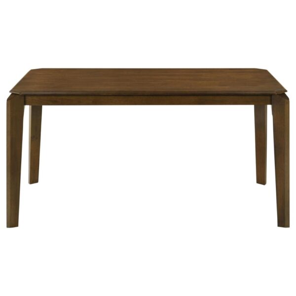Montena Dining Table, Dark Brown Hardwood, Rectangular 59 Inch Top