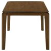 Montena Dining Table, Dark Brown Hardwood, Rectangular 59 Inch Top
