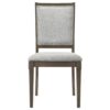 Nolan Dining Chair Set of 2, Gray Fabric, Dark Brown Hardwood Frame