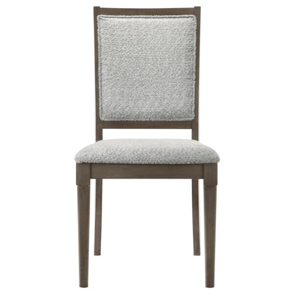 Nolan Dining Chair Set of 2, Gray Fabric, Dark Brown Hardwood Frame