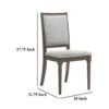 Nolan Dining Chair Set of 2, Gray Fabric, Dark Brown Hardwood Frame