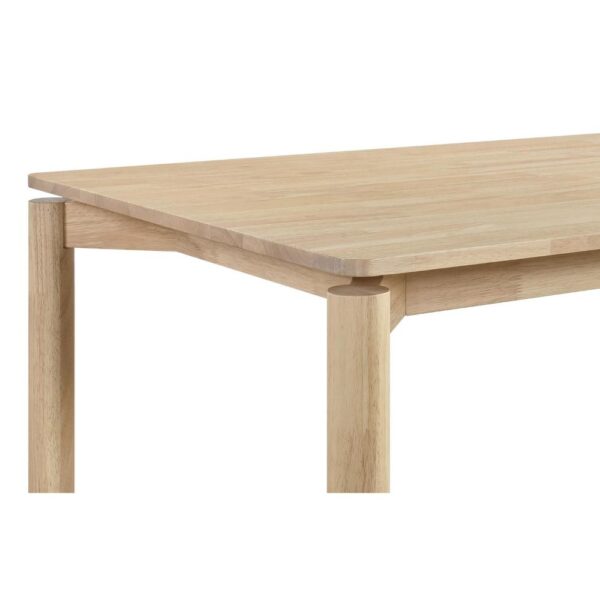 Rida Dining Table, White Washed Hardwood, Rectangular 59 Inch Top