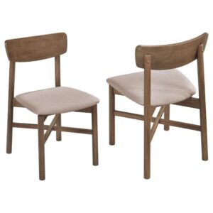 1502202669921becd2395.jpeg Rida Accent Dining Chair Set of 2, Gray Fabric, Dark Brown Hardwood