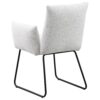 Acko Dining Chair Set of 2, Light Gray Fabric, Black Metal Frame
