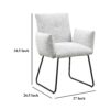 Acko Dining Chair Set of 2, Light Gray Fabric, Black Metal Frame