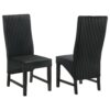 Ranna Dining Chair Set of 2, Black Velvet Foam Cushions, Hardwood