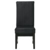 Ranna Dining Chair Set of 2, Black Velvet Foam Cushions, Hardwood
