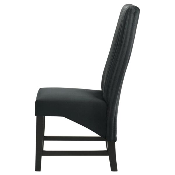 Ranna Dining Chair Set of 2, Black Velvet Foam Cushions, Hardwood