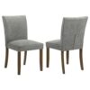 Cana Dining Chair Set of 2, Gray Fabric Foam Cushion, Brown Wood Legs